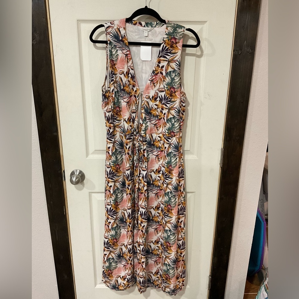 Garnet Hill Floral Wrap Maxi Dress